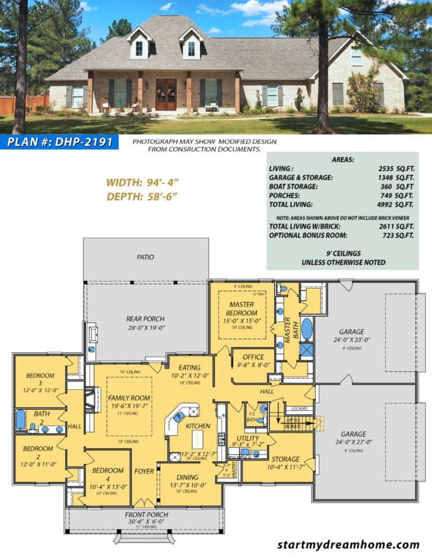 Dream Home Plan 2191 - Start My Dream Home